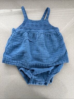 Cat and Jack 12 month Blue Gauze Baby Romper